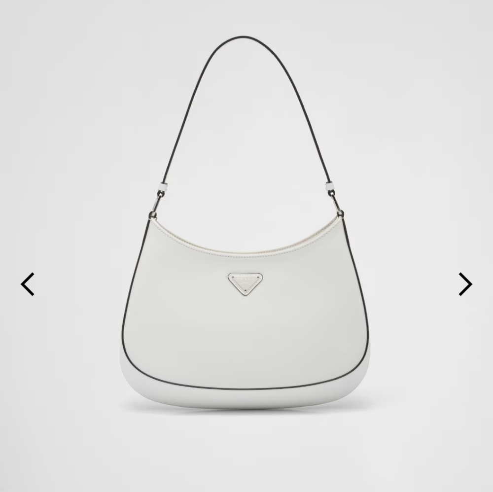 NWT 😍😍White Prada Cleo Brushed Leather  Shoulder Bag